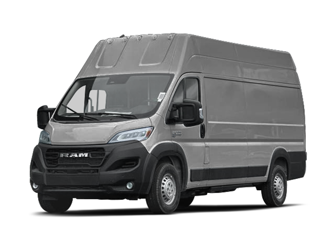 2024 RAM ProMaster 3500 EV Super High Roof 159 WB in Bright White Clearcoat — front three-quarter view