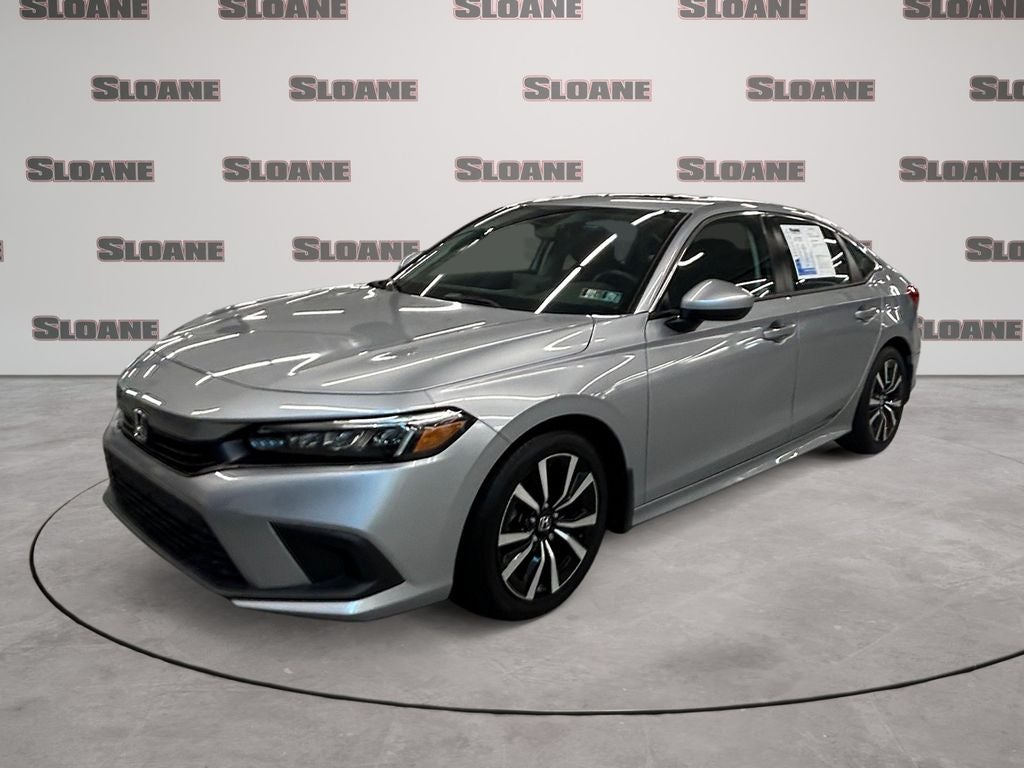 2023 Honda Civic EX in Silver — front three-quarter view