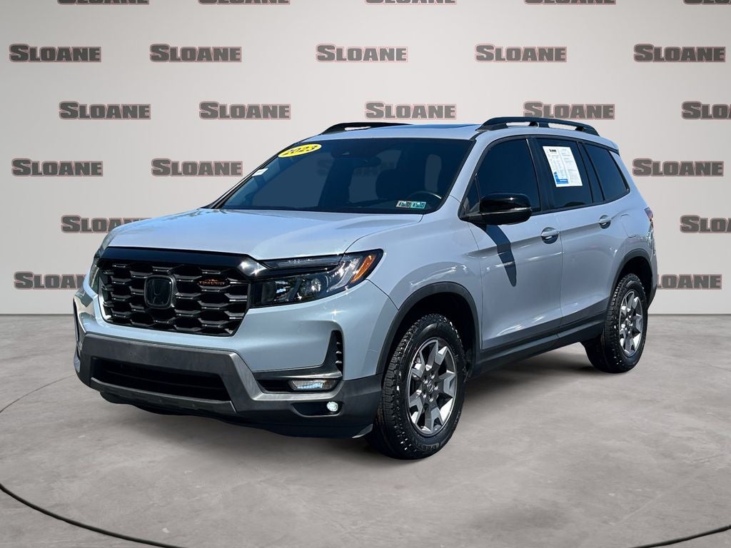 2023 Honda Passport TrailSport in Sonic Gray Pearl — front three-quarter view