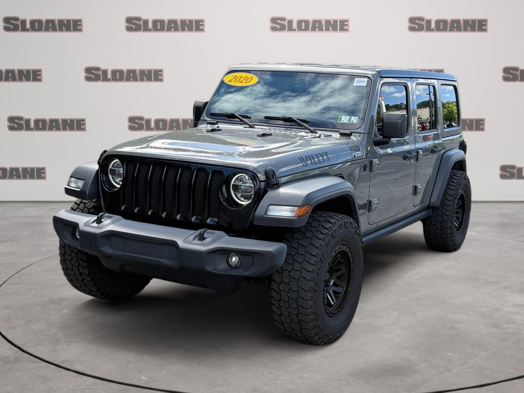2020 Jeep Wrangler Unlimited Sport in Sting-Gray Clearcoat — front three-quarter view