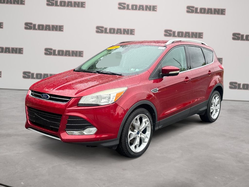 2014 Ford Escape Titanium in Red — front three-quarter view