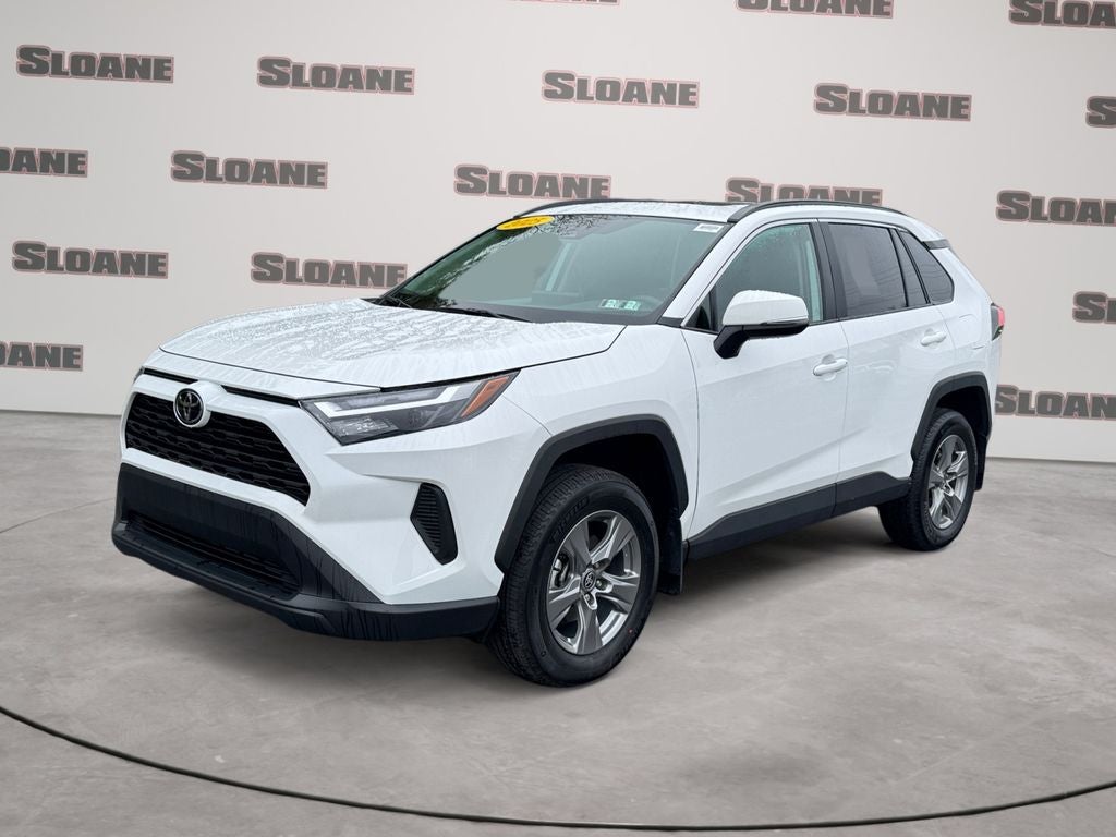 2025 Toyota RAV4 XLE in Ice Cap — front three-quarter view