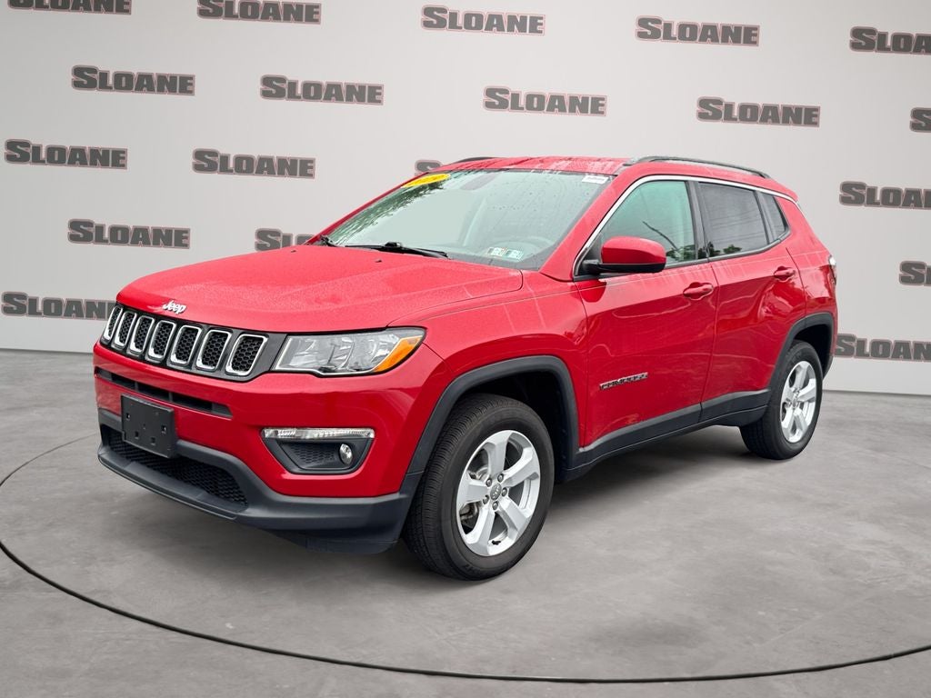 2019 Jeep Compass Latitude in Red Line — front three-quarter view
