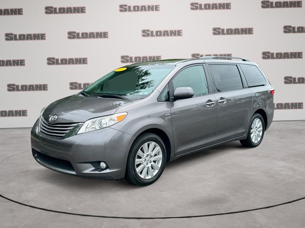 2017 Toyota Sienna XLE Premium 7 Passenger in Predawn Gray Mica — front three-quarter view